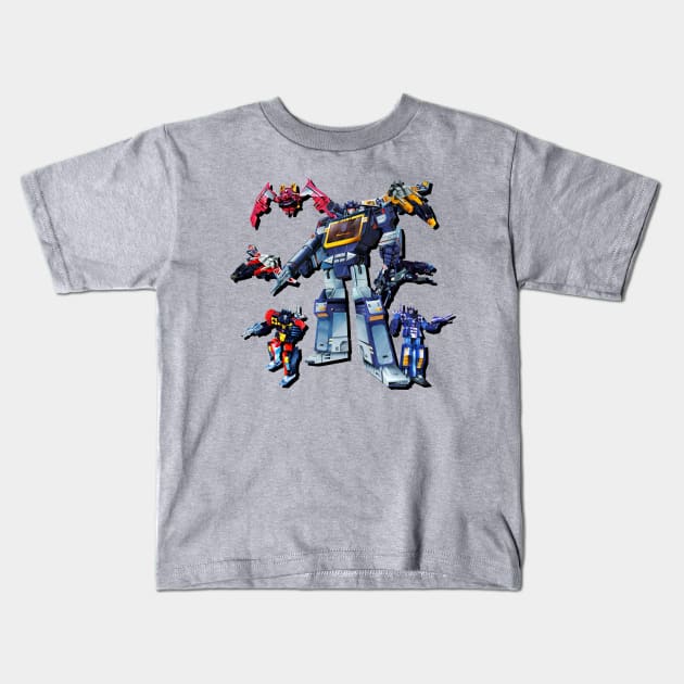 Masterpiece Soundwave and Cassettes Kids T-Shirt by Draconis130